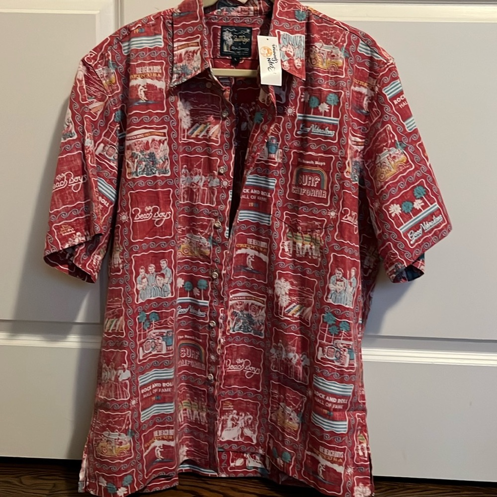 Reyn Spooner Beach Boys Hawaiian Button Down Shirt Large NWT